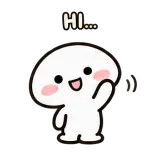 Shy Hello sticker from Little Puddle
