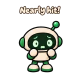 Nearly hit! · Little Bots sticker from Chat Reactions