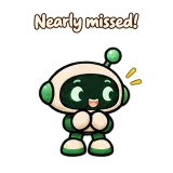 Nearly missed! · Little Bots sticker from Chat Reactions
