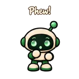 Phew! · Little Bots sticker from Chat Reactions