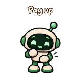 Pay up · Little Bots sticker from Chat Reactions