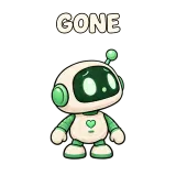 GONE · Searching · Little Bots sticker from Express Yourself