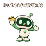 I'LL TAKE EVERYTHING · Little Bots sticker from Express Yourself