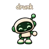 drunk · Little Bots sticker from Chat Reactions