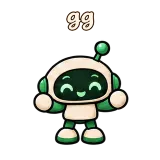 gg · Little Bots sticker from Chat Reactions