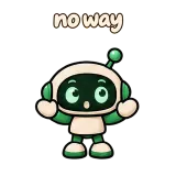 no way · Little Bots sticker from Chat Reactions