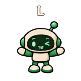 L · Little Bots sticker from Chat Reactions