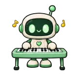 Piano Time · Little Bots sticker from Express Yourself