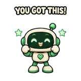 PUSH! · Little Bots sticker from Chat Signs