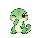 Gecko Bye Kiss sticker from mssgs Mascot