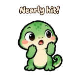 Nearly hit! · mssgs Mascot sticker from Chat Reactions