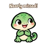 Nearly missed! · mssgs Mascot sticker from Chat Reactions