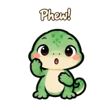 Phew! · mssgs Mascot sticker from Chat Reactions