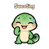 Sweating · mssgs Mascot sticker from Chat Reactions