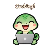 Cooking! · mssgs Mascot · Laptop sticker from Chat Reactions