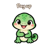 Pay up · mssgs Mascot sticker from Chat Reactions