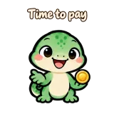 Time to pay · mssgs Mascot sticker from Chat Reactions
