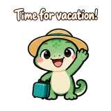 Time for vacation! · mssgs Mascot sticker from Chat Reactions