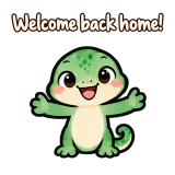 Welcome back home! · mssgs Mascot sticker from Chat Reactions