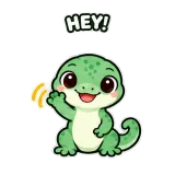 Gecko Hello sticker from mssgs Mascot