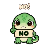 NO — mssgs Gecko sticker from Chat Signs
