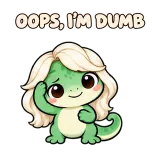 OOPS, I'M DUMB · mssgs Mascot sticker from Express Yourself