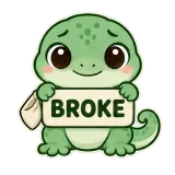 I'm Broke sticker from Chat Reactions