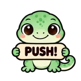 PUSH! · mssgs Mascot sticker from Chat Signs