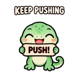 PUSH! · mssgs Mascot sticker from Chat Signs