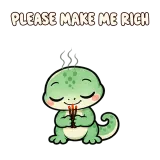 PLEASE MAKE ME RICH · mssgs Mascot sticker from Express Yourself