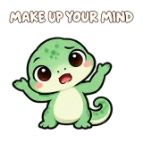 MAKE UP YOUR MIND · mssgs Mascot sticker from Express Yourself