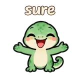 sure · mssgs Mascot sticker from Chat Signs