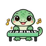 Piano Time · mssgs Mascot sticker from Express Yourself