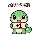 +1 · mssgs Mascot sticker from Chat Signs