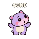 GONE · Dunno · Little Hippo sticker from Express Yourself