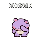 Facepalm · Little Hippo sticker from Express Yourself