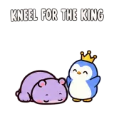 Kneeling for the King · Little Hippo sticker from Express Yourself