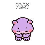 Pray · Little Hippo sticker from Express Yourself