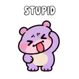 Stupid · Little Hippo sticker from Express Yourself