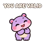 YOU ARE VALID · Little Hippo sticker from Express Yourself