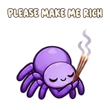 PLEASE MAKE ME RICH · Tiny Spider sticker from Express Yourself