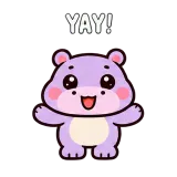 Hippo Happy Clap sticker from Trending Picks