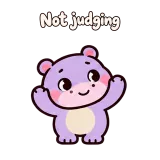 Not judging · Little Hippo sticker from Express Yourself